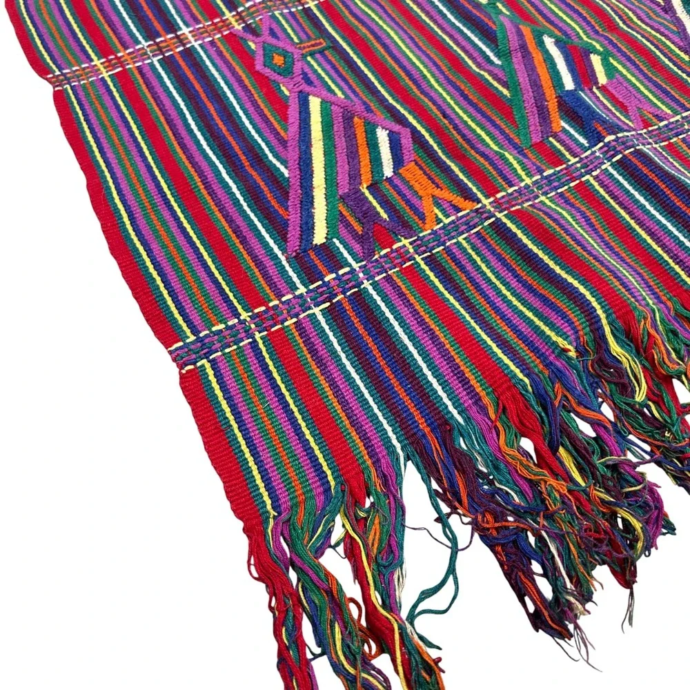 Vintage Traditional Guatemalan Handwoven Textile Table Runner Wall Hanging 45x24